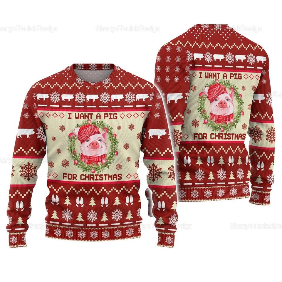 Christmas Ugly Sweater, Pig Ugly Christmas Sweater