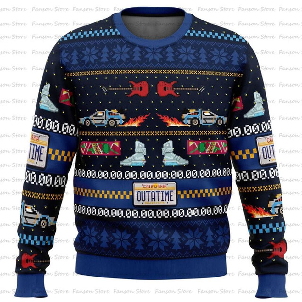 Christmas Ugly Sweaters, Cartoon Anime Back To The Future Sweatshirt