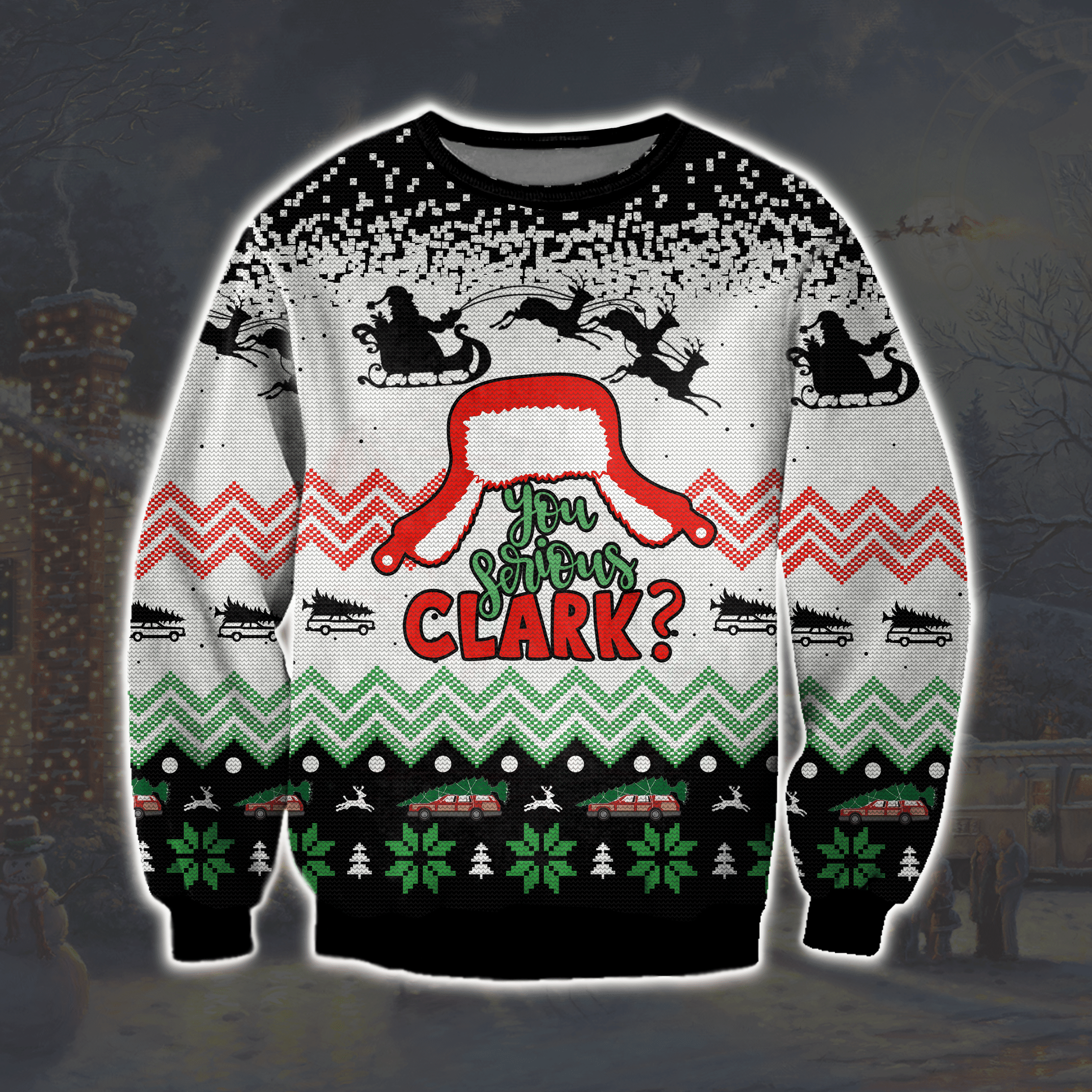 Christmas Vacation 3D Print Ugly Christmas Sweater Adult 3D Funny Matching for family