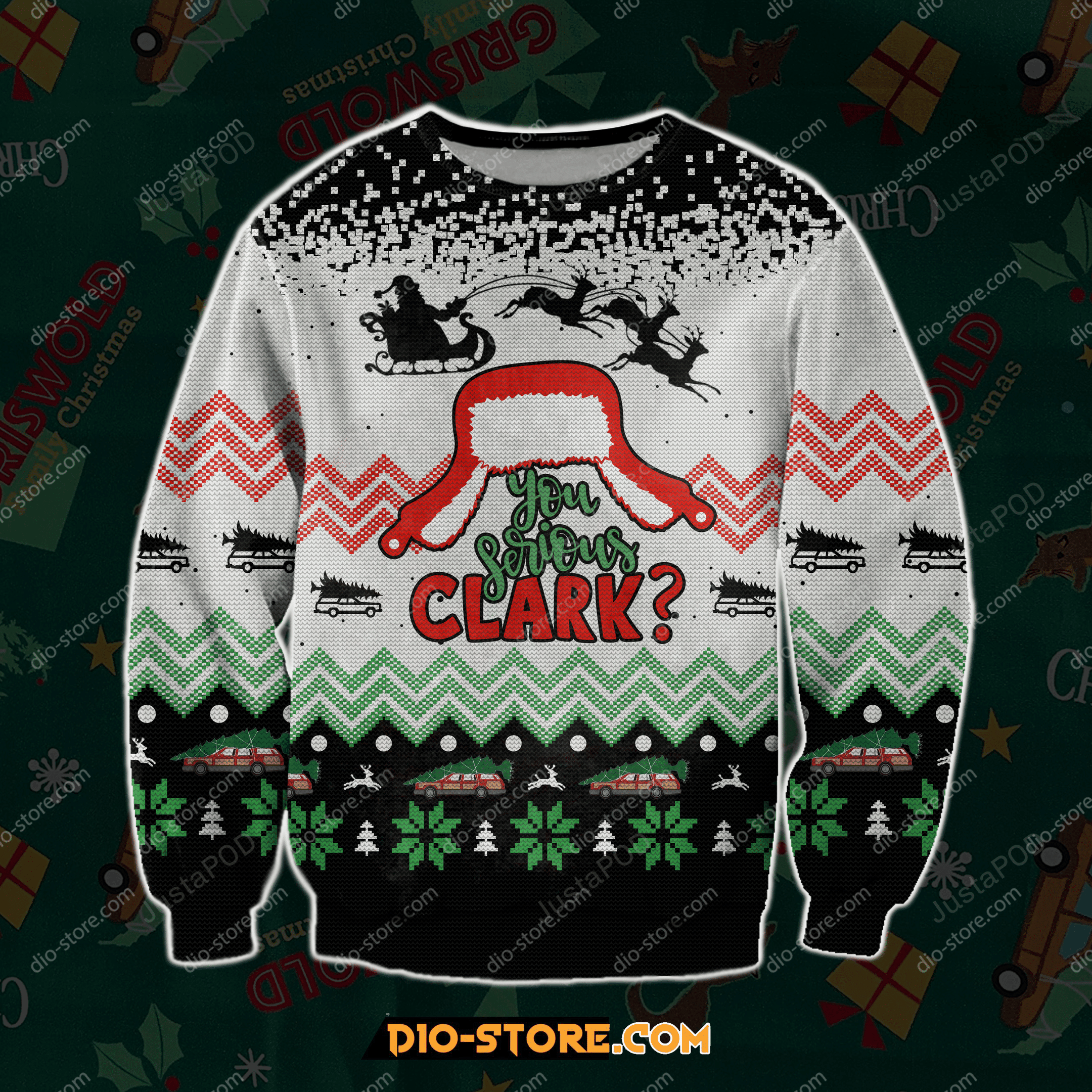Christmas Vacation 3D Print Ugly Christmas Sweater Adult 3D Funny Matching for family
