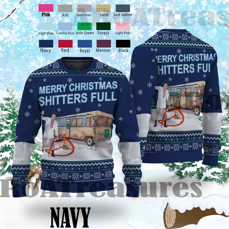 Christmas Vacation Shitter's Full Funny Ugly Sweater, Christmas Ugly Sweater - Image 3