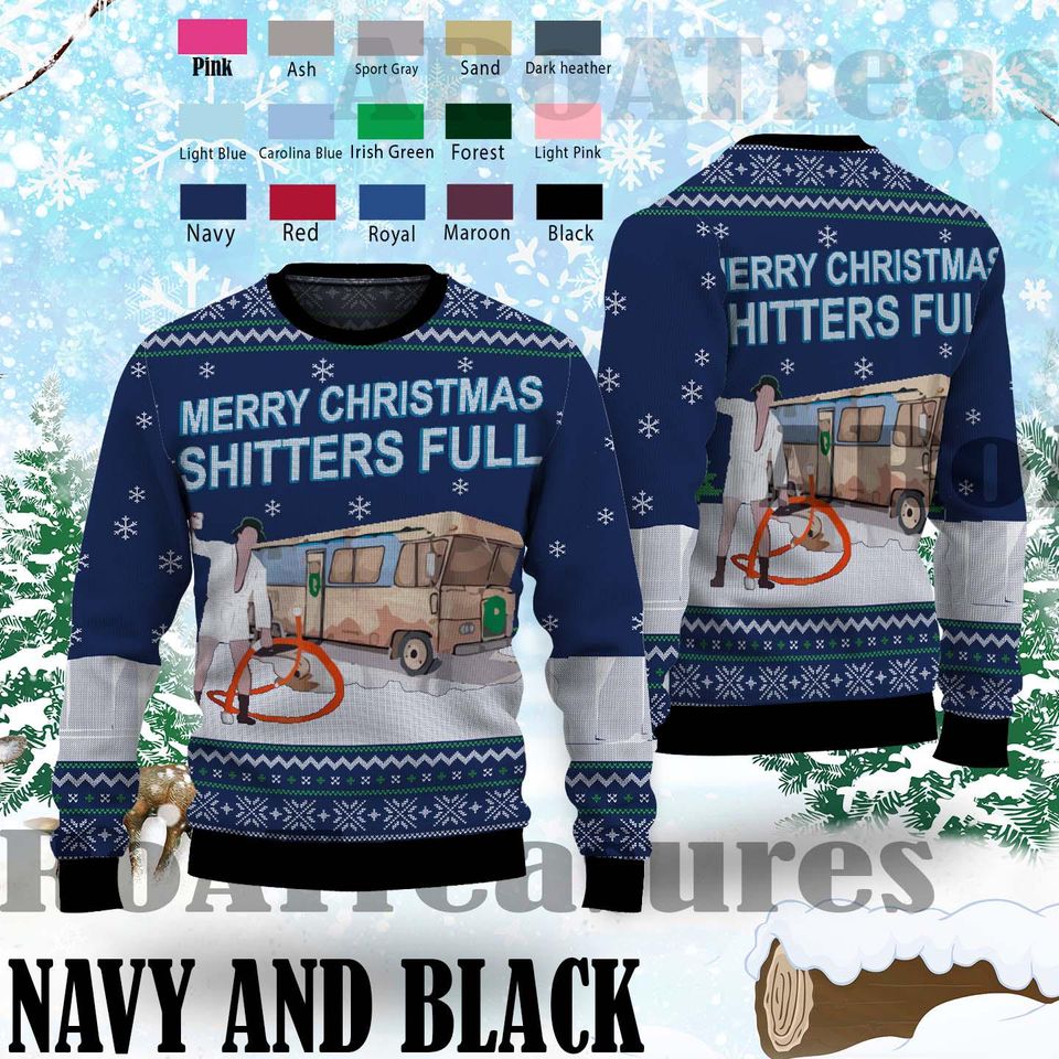 Christmas Vacation Shitter's Full Funny Ugly Sweater, Christmas Ugly Sweater - Image 5