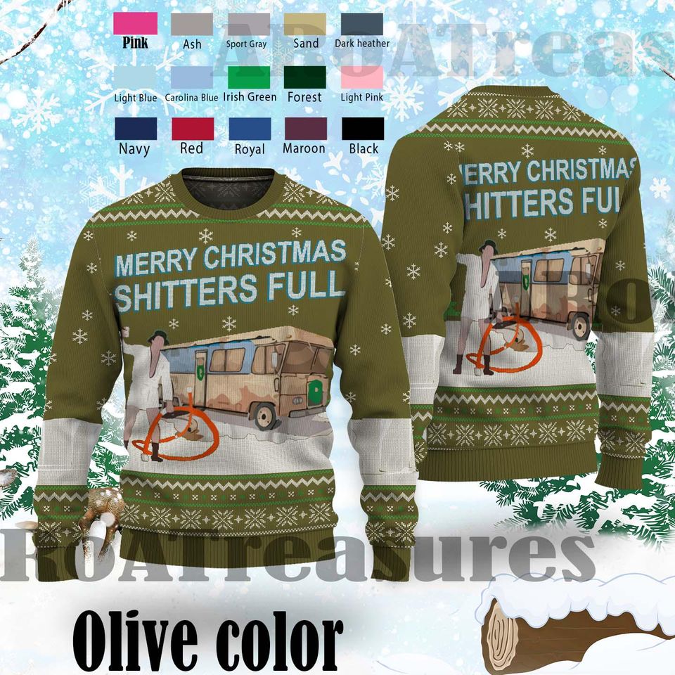 Christmas Vacation Shitter's Full Funny Ugly Sweater, Christmas Ugly Sweater - Image 2