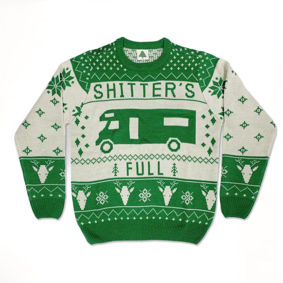 Christmas Vacation Shitter's Full Funny Ugly Sweater, real sweater