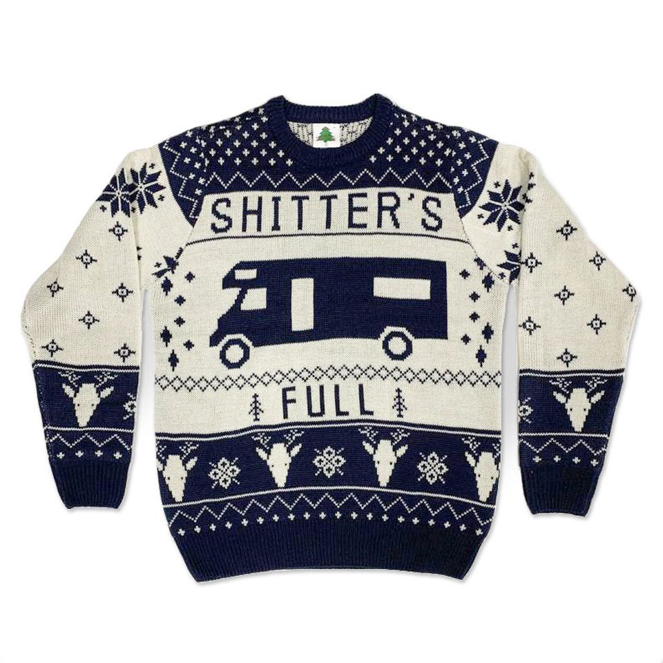 Christmas Vacation Shitter's Full Funny Ugly Sweater, real sweater