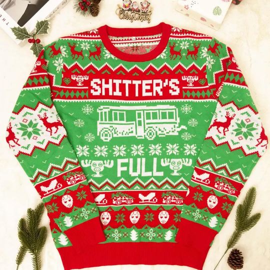 Christmas Vacation Shitter's Full Sweater, National Lampoon's Christmas Vacation Sweater - Image 4