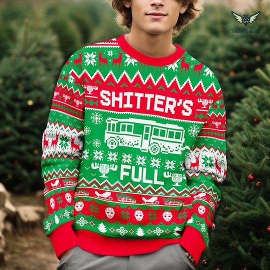 Christmas Vacation Shitter's Full Ugly Christmas Sweater, National Lampoon's Ugly Christmas Sweater, - Image 10