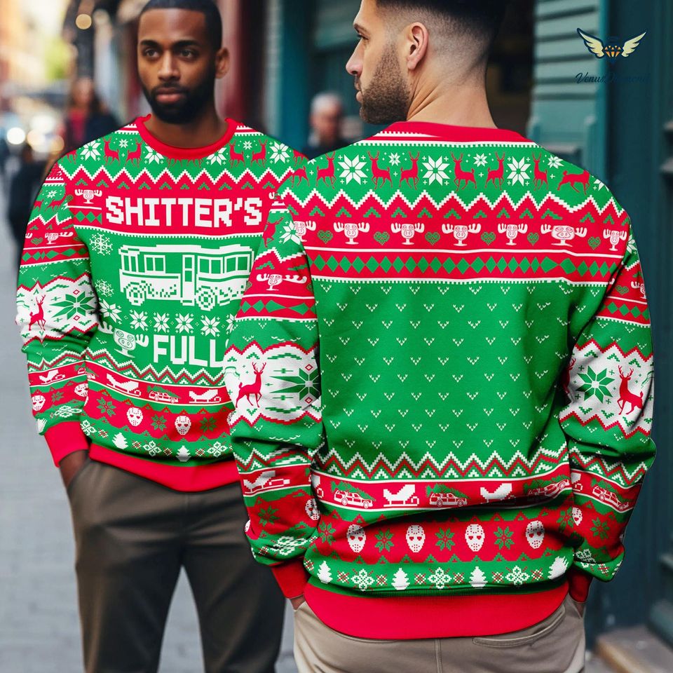 Christmas Vacation Shitter's Full Ugly Christmas Sweater, National Lampoon's Ugly Christmas Sweater,