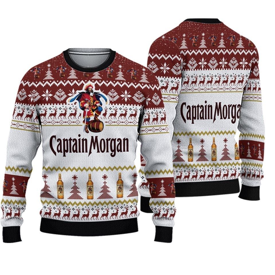 Christmas Vacation Shitter's Full Ugly Sweater, Captain Morgan Christmas Sweater