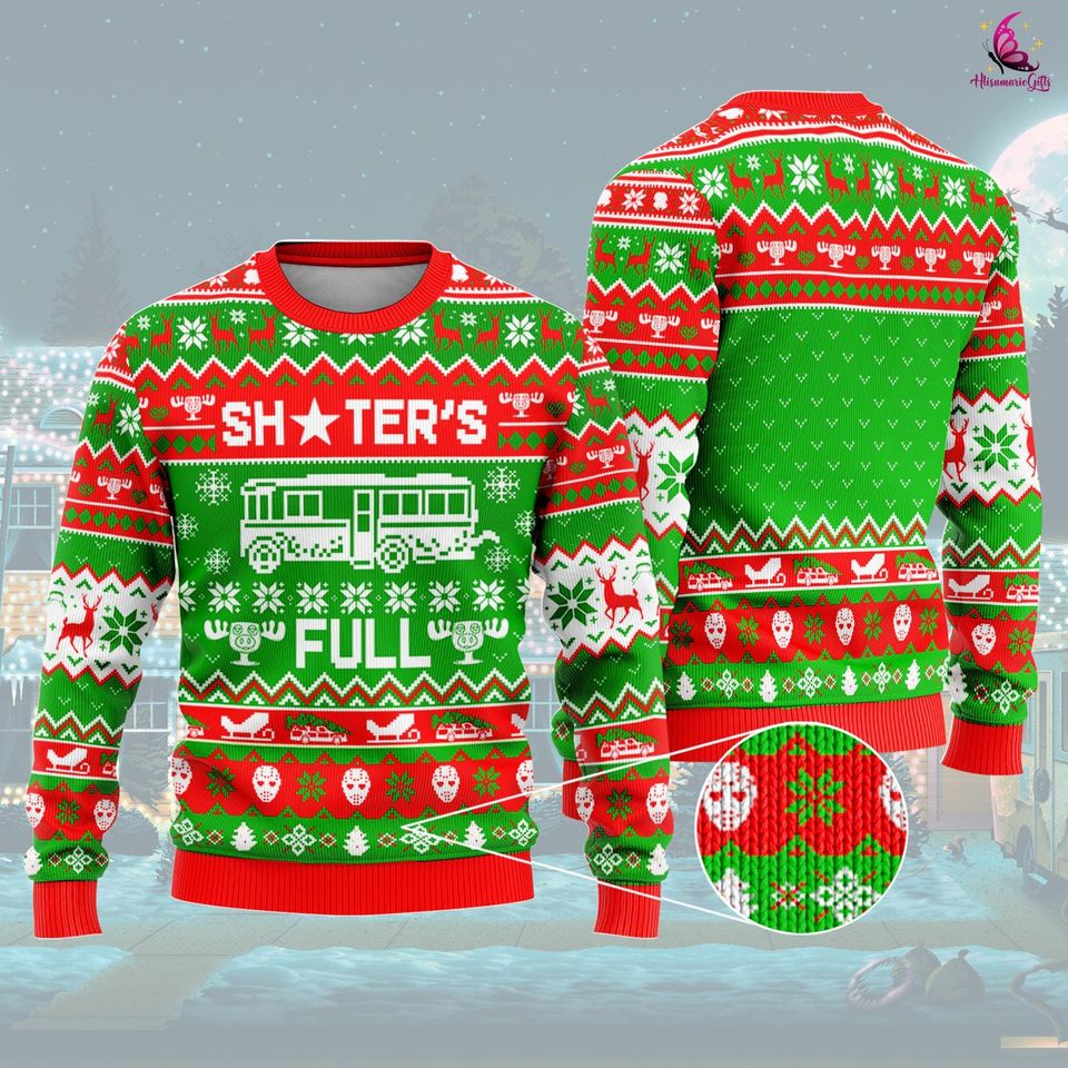 Christmas Vacation Shitter's Full Ugly Sweater Red Edition