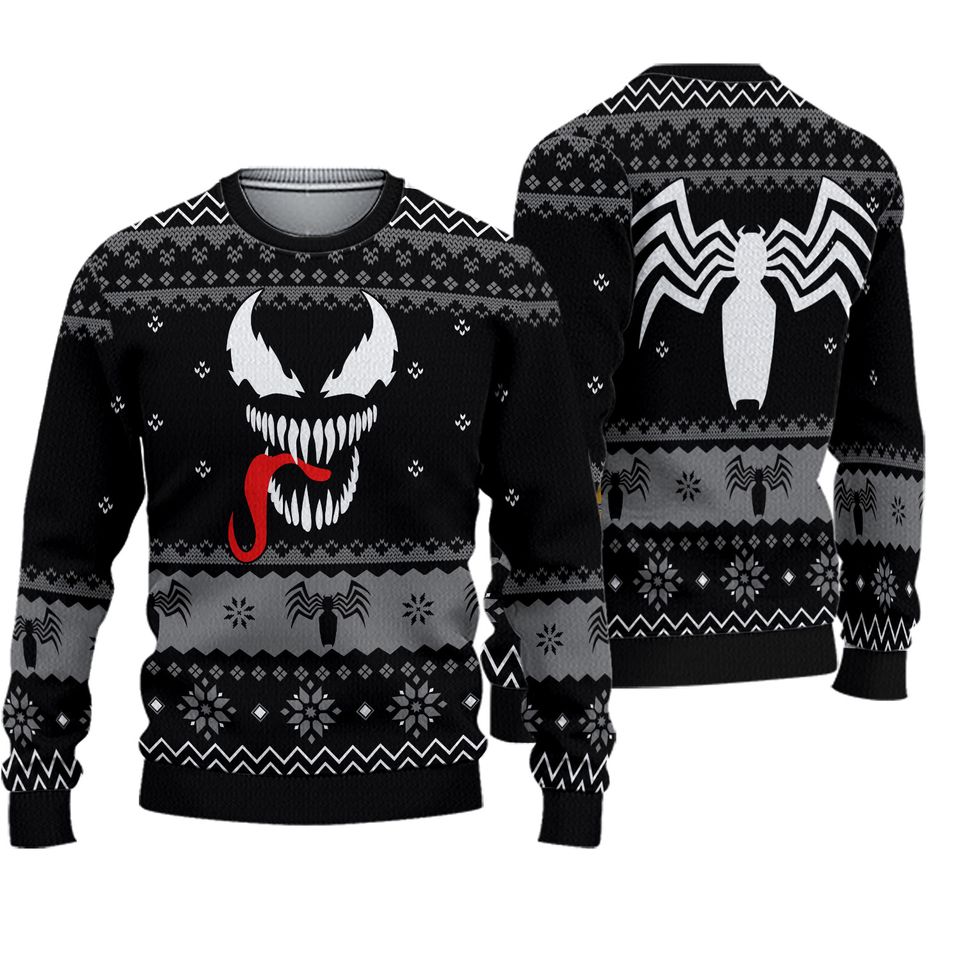 Christmas Venom Ugly Sweater - Spooky Yet Cheerful Holiday Style