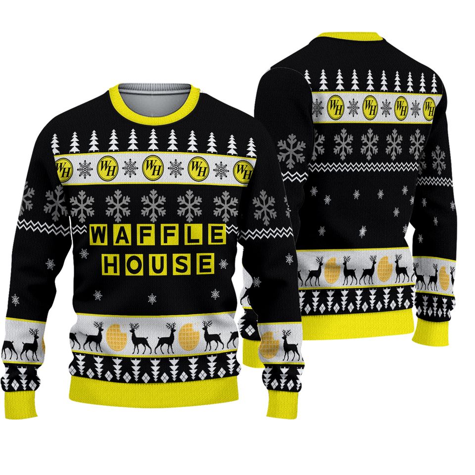Christmas Waffle House Ugly Sweater, Waffle House Xmas Sweater