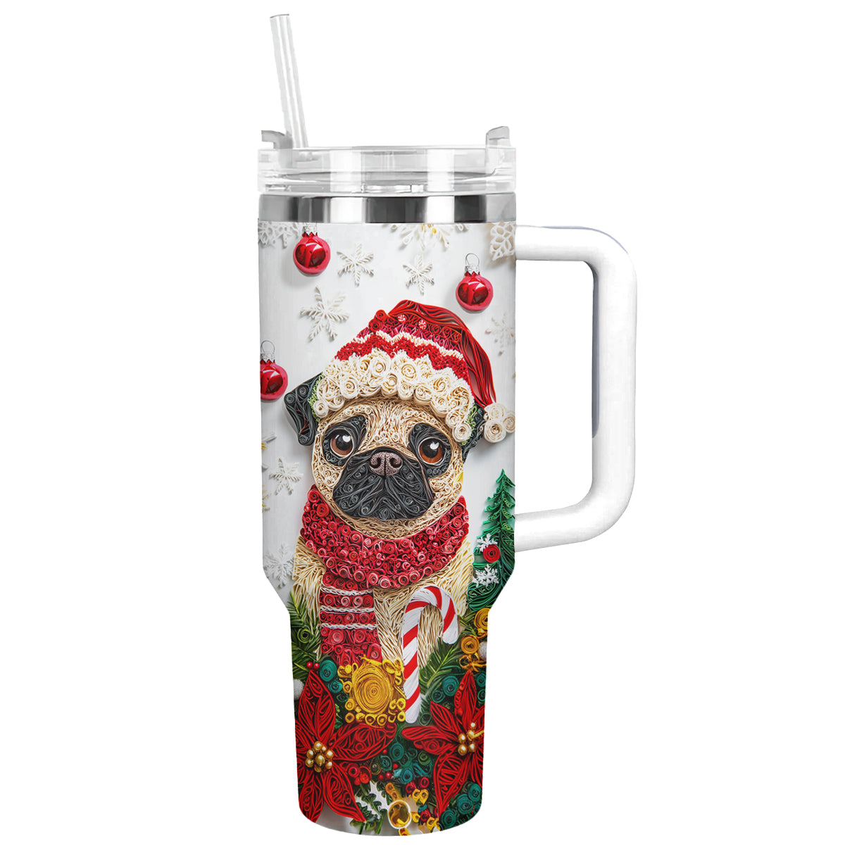Christmas Winter Pug Custom Stanley Cup 40 oz 30 oz Tumbler With HandleTVC2301486