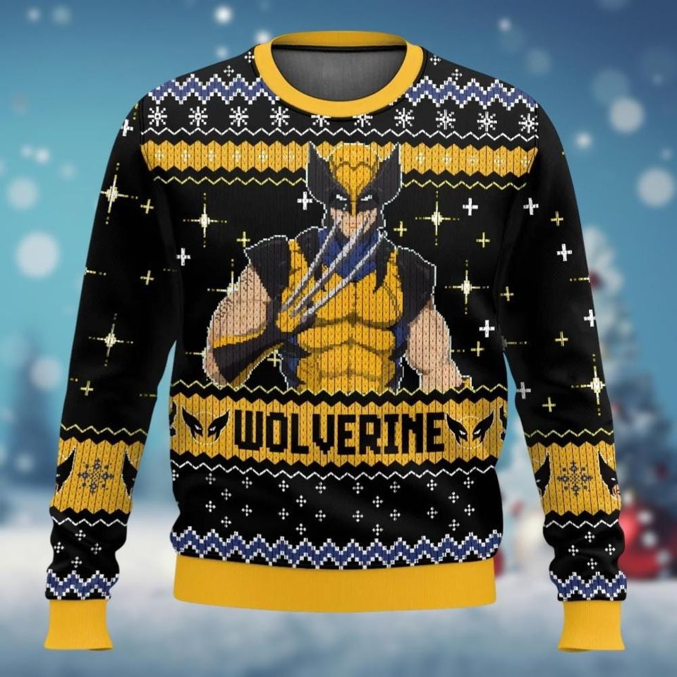 Christmas Wolverine Ugly Sweater, Funny Logan Holiday Sweater