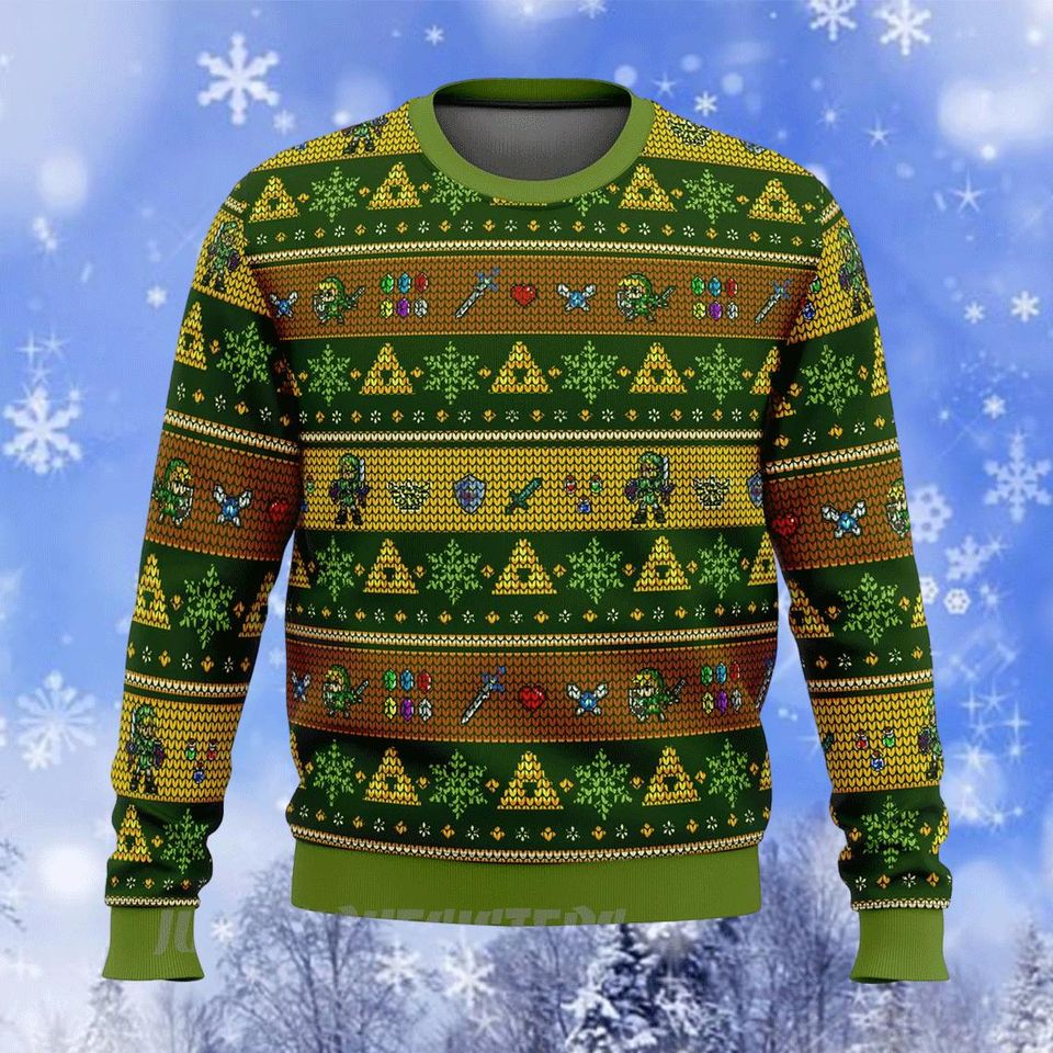 Christmas Zelda Ugly Sweater, Link Adventure Legend of Zelda Ugly sweater