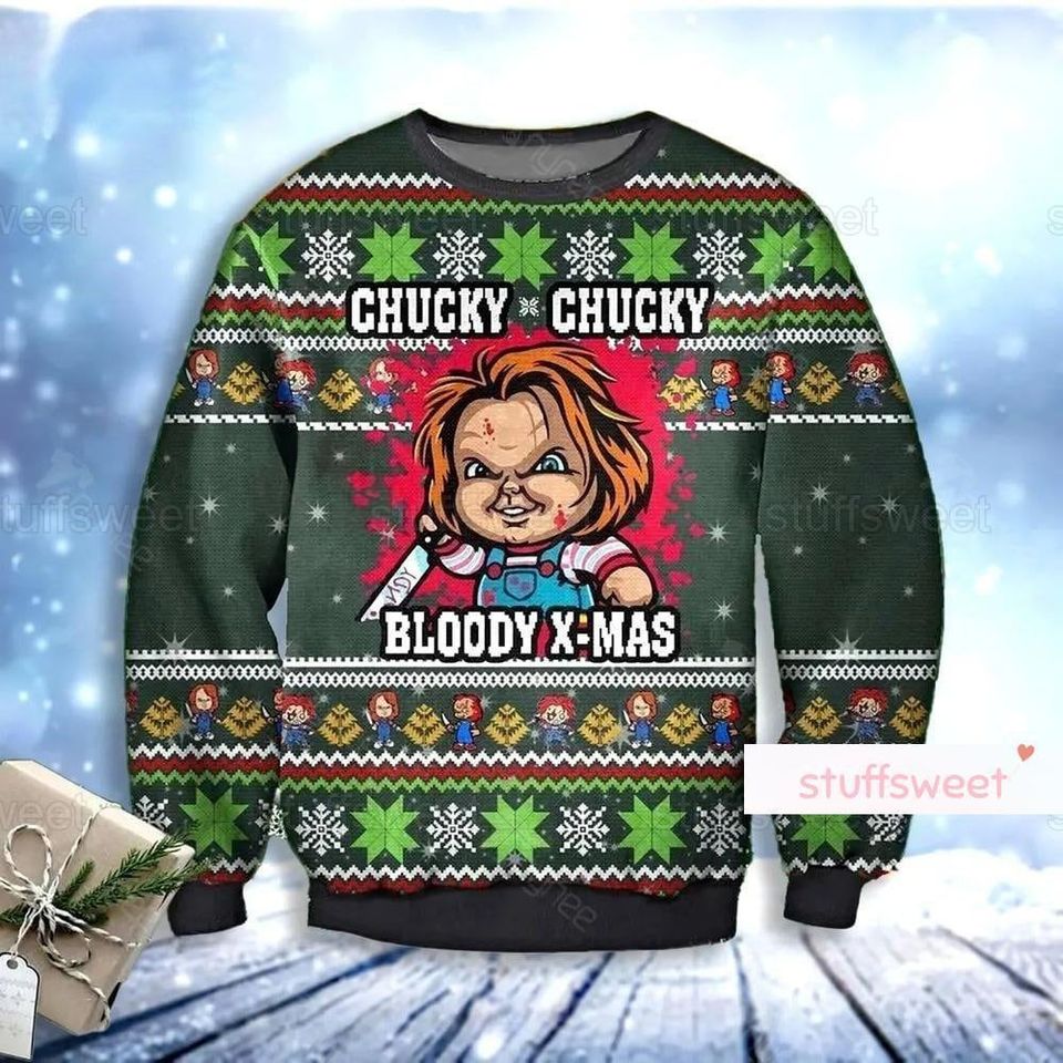 Chucky Horror Christmas Ugly Sweater