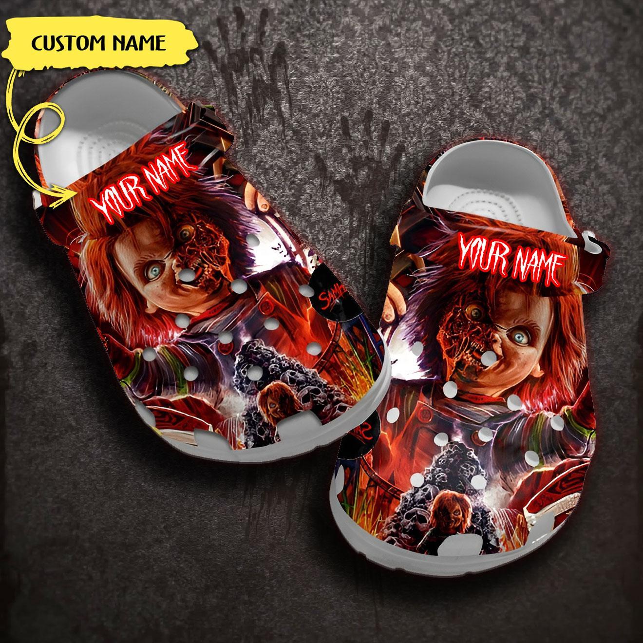 Chucky Horror Movie Crocs Crocband Clogs Shoes Comfortable For Men Women and Kids