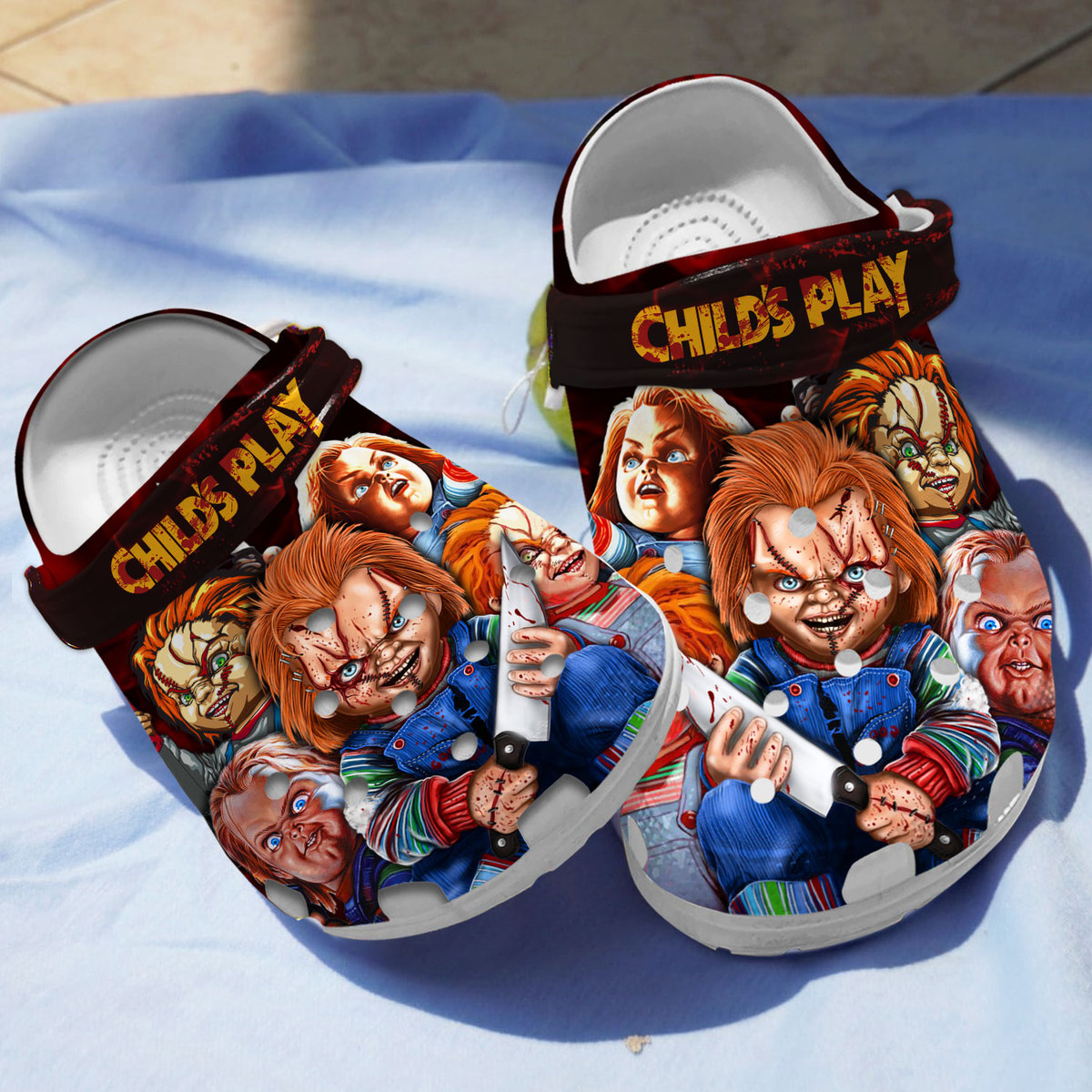 Chucky Horror Movie Crocs Crocband Clogs Shoes Comfortable For Men Women and Kids