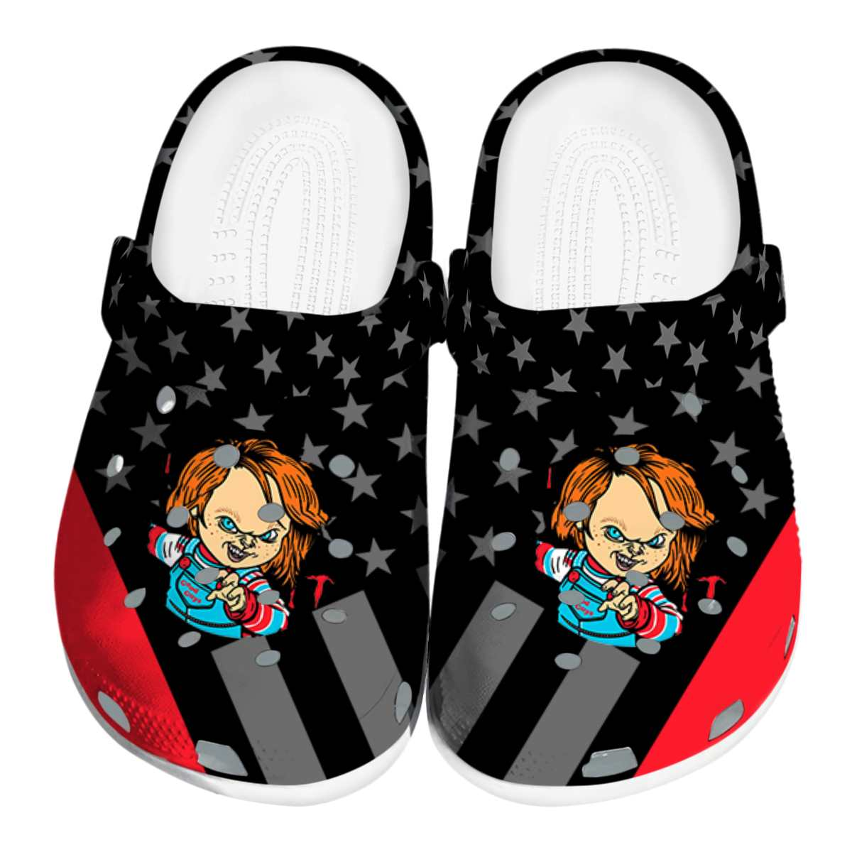 Chucky Horror Movie Crocs Crocband Clogs Shoes Comfortable For Men Women and Kids