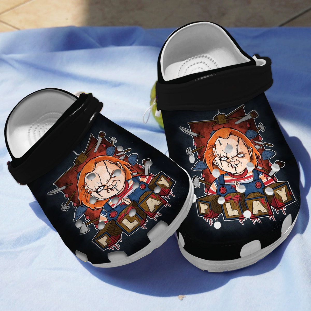 Chucky Horror Movie Crocs Crocband Clogs Shoes Comfortable For Men Women and Kids