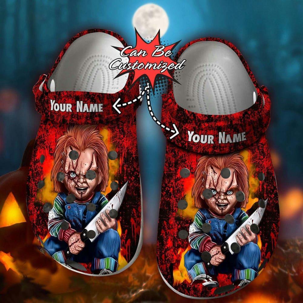 Chucky Horror Movie Crocs Crocband Clogs Shoes Comfortable For Men Women and Kids