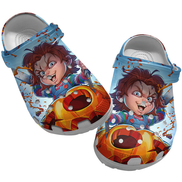 Chucky Horror Movie Crocs Crocband Clogs Shoes Comfortable For Men Women and Kids