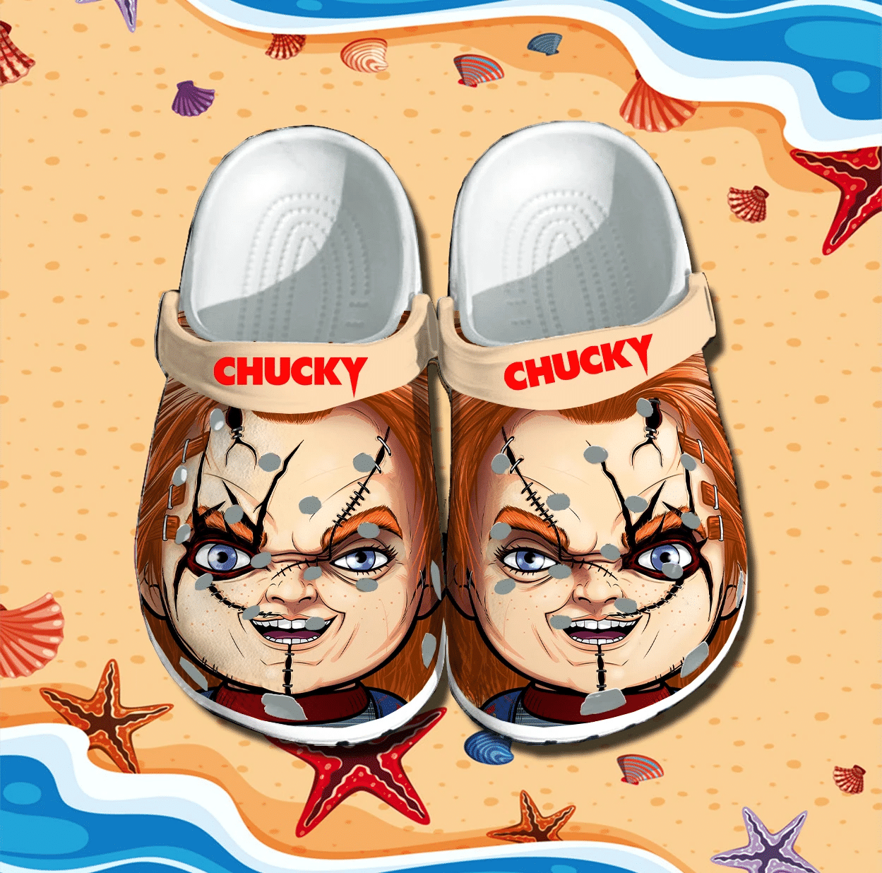 Chucky Horror Movie Crocs Crocband Clogs Shoes Comfortable For Men Women and Kids