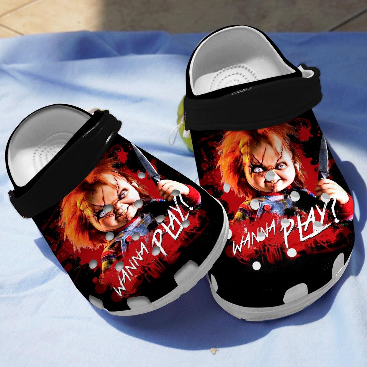 Chucky Horror Movie Crocs Crocband Clogs Shoes Comfortable For Men Women and Kids