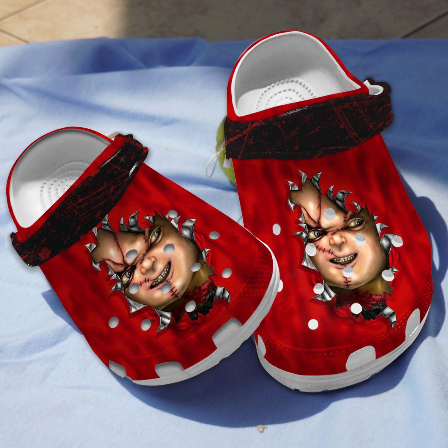 Chucky Horror Movie Crocs Crocband Clogs Shoes Comfortable For Men Women and Kids