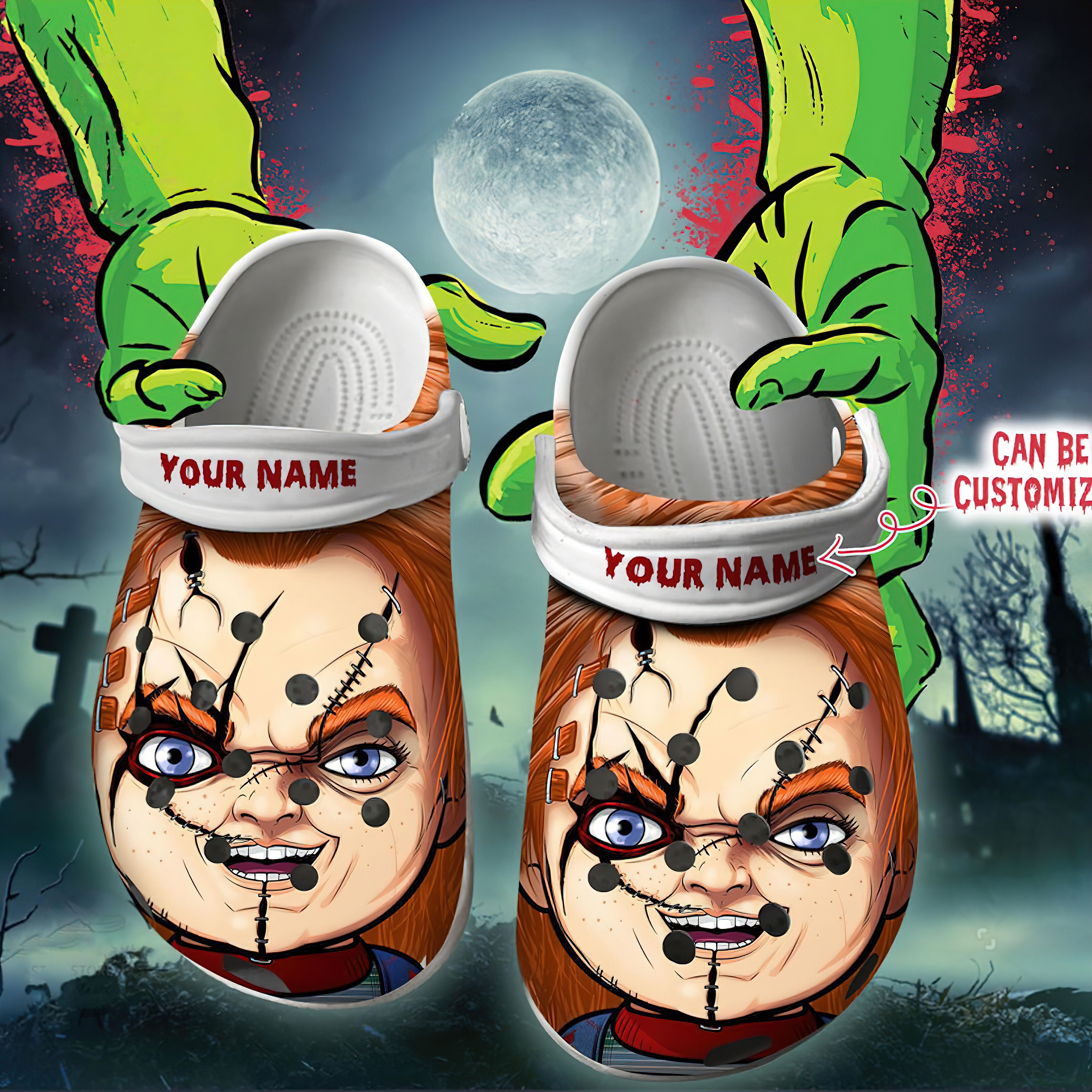 Chucky Horror Movie Crocs Crocband Clogs Shoes Comfortable For Men Women and Kids