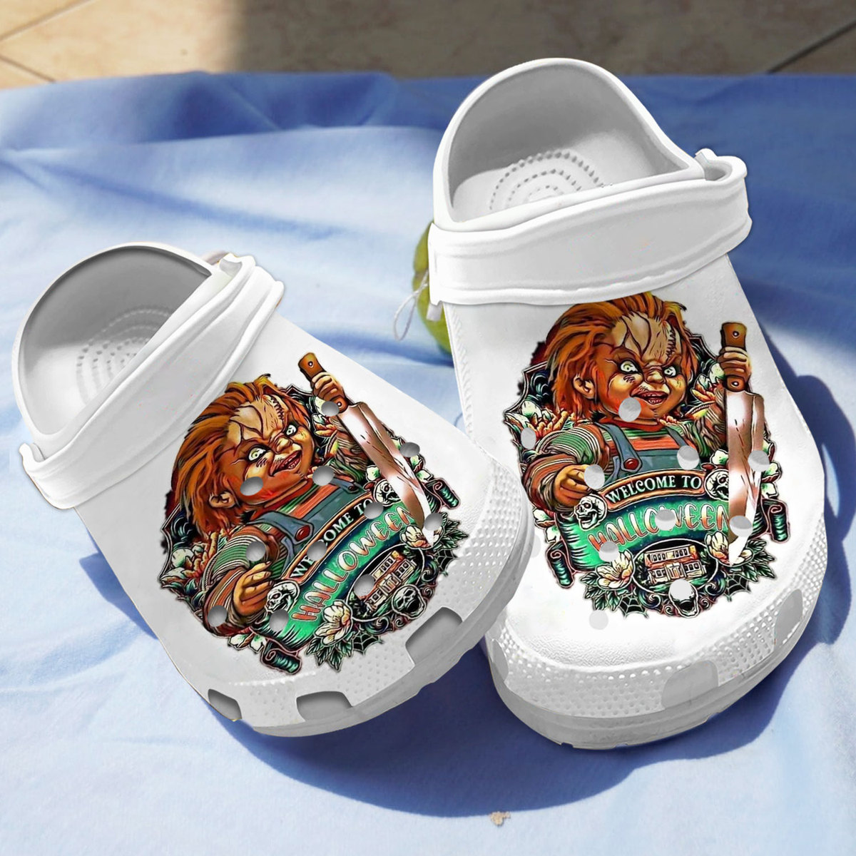 Chucky Horror Movie Crocs Crocband Clogs Shoes Comfortable For Men Women and Kids