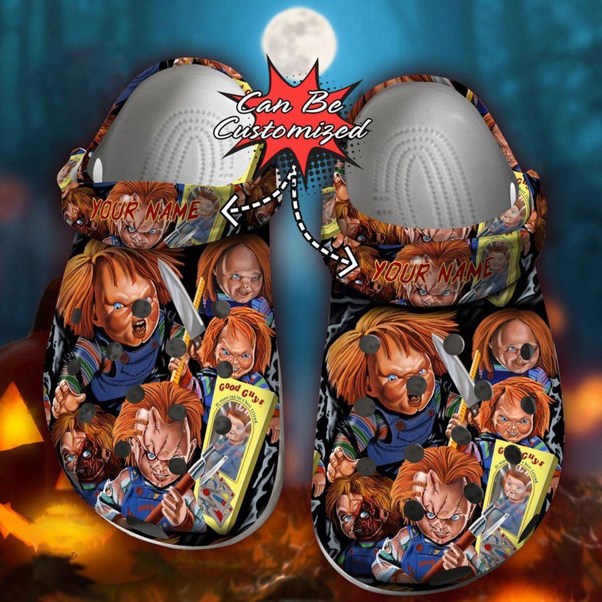 Chucky Horror Movie Crocs Crocband Clogs Shoes Comfortable For Men Women and Kids