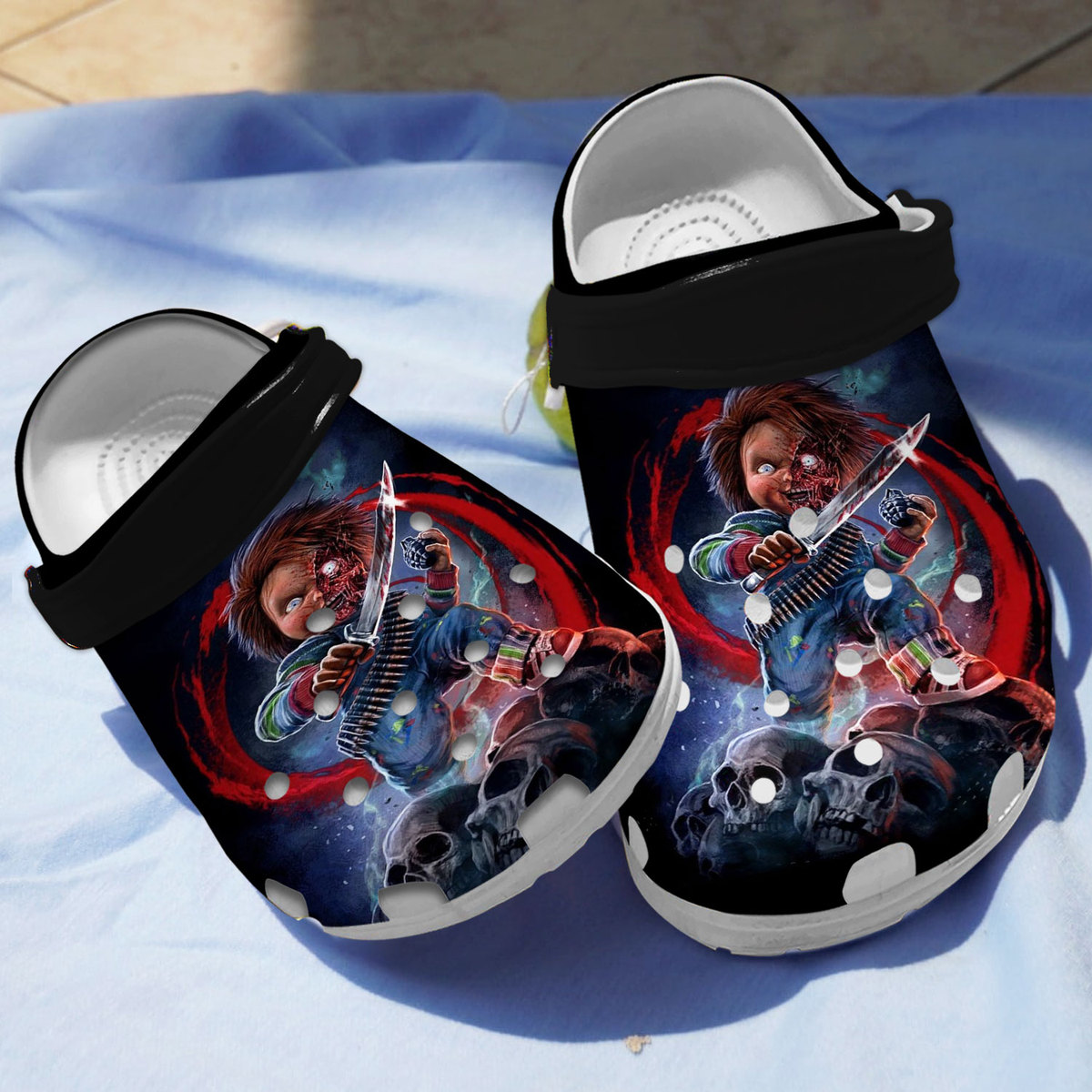 Chucky Horror Movie Crocs Crocband Clogs Shoes Comfortable For Men Women and Kids