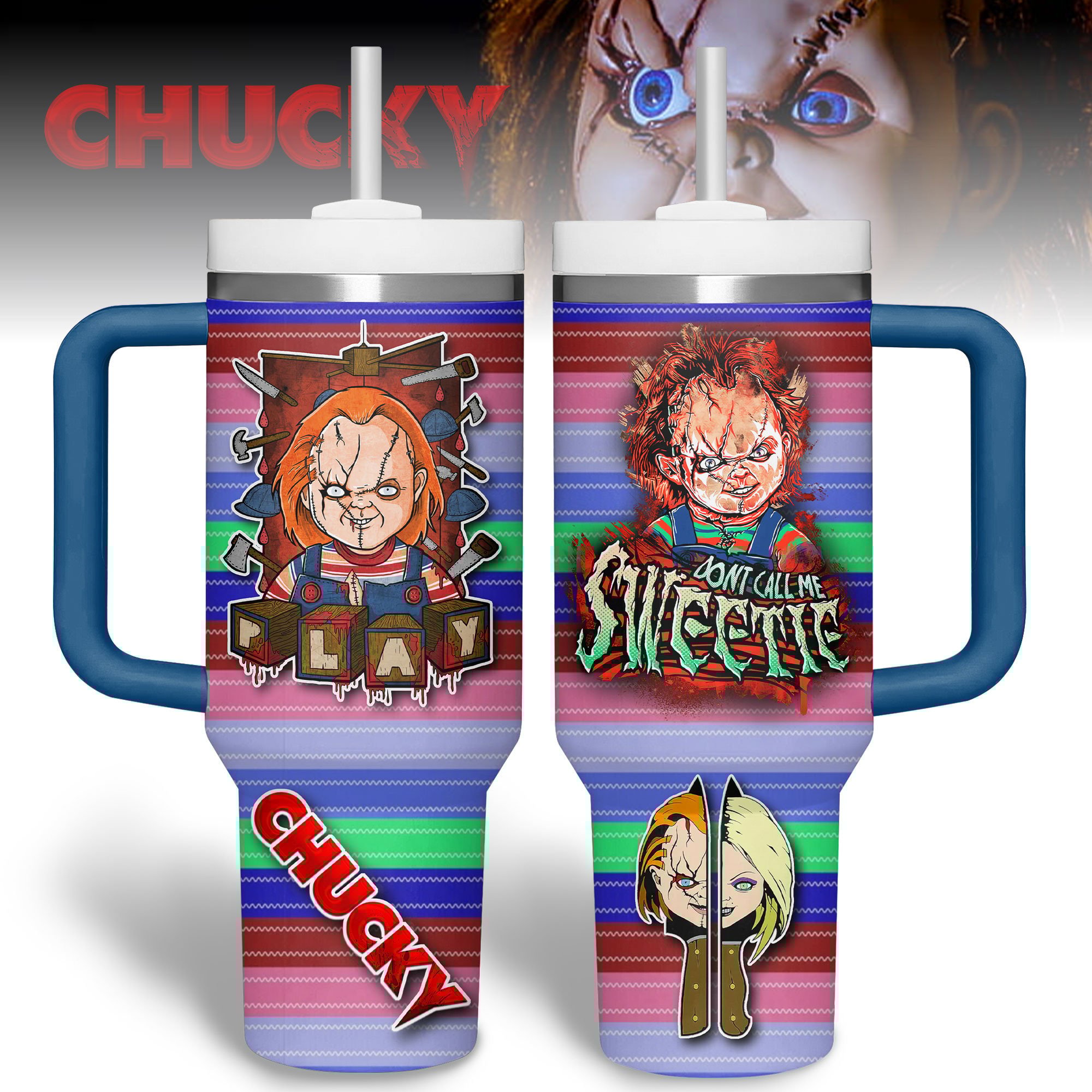 Chucky TV Series Custom Stanley Cup 40 oz 30 oz Tumbler With HandleTVC2301329