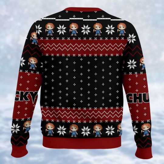 Chucky Ugly Christmas Sweater, Horror Movie Shirt, Chucky Doll Holiday Sweater, Vintage - Image 10