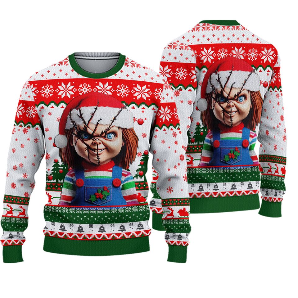 Chucky Wanna Play In Christmas Ugly Sweater