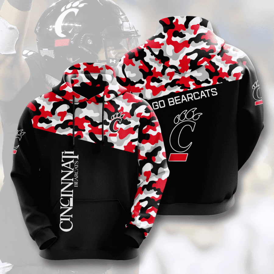 Cincinnati Bearcats 3D All Over Print Hoodie, Zip Hoodie