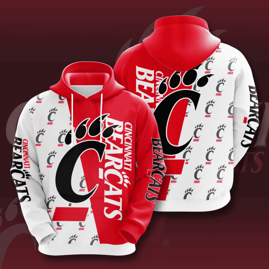 Cincinnati Bearcats 3D All Over Print Hoodie, Zip Hoodie