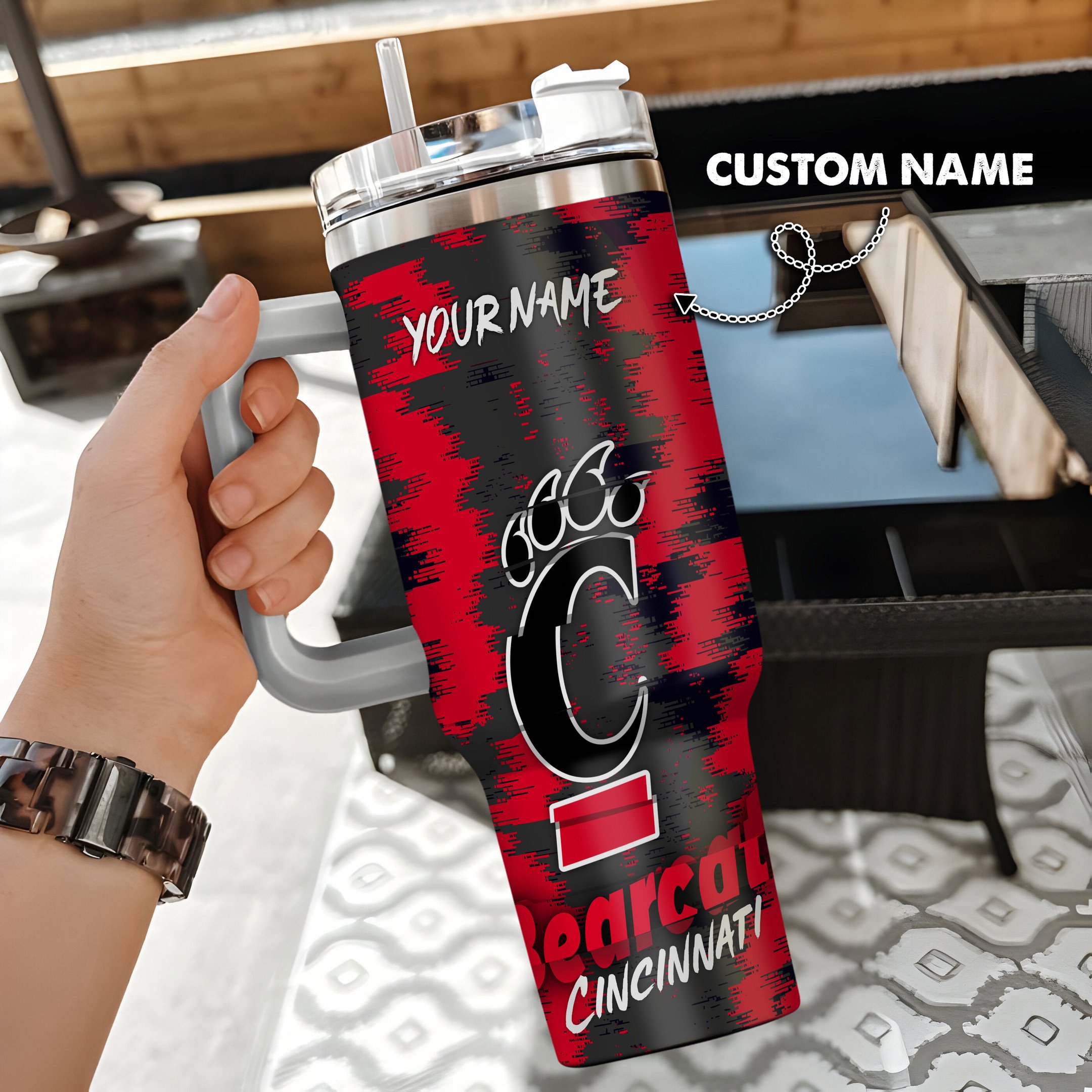 Cincinnati Bearcats NCAA Custom Stanley Cup 40 oz 30 oz Tumbler With HandleTVC230109