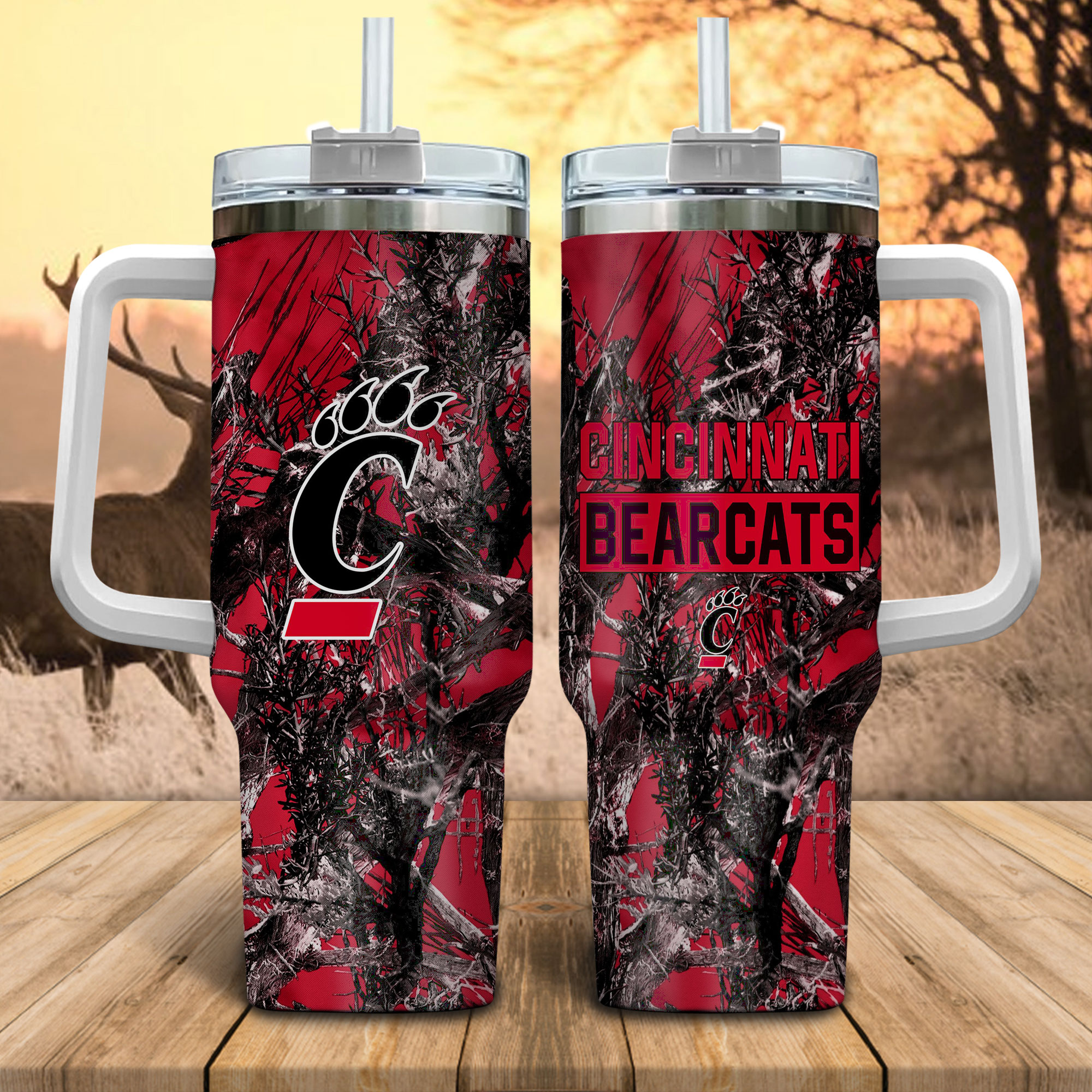 Cincinnati Bearcats NCAA Hunting Custom Stanley Cup 40 oz 30 oz Tumbler With HandleTVC230115