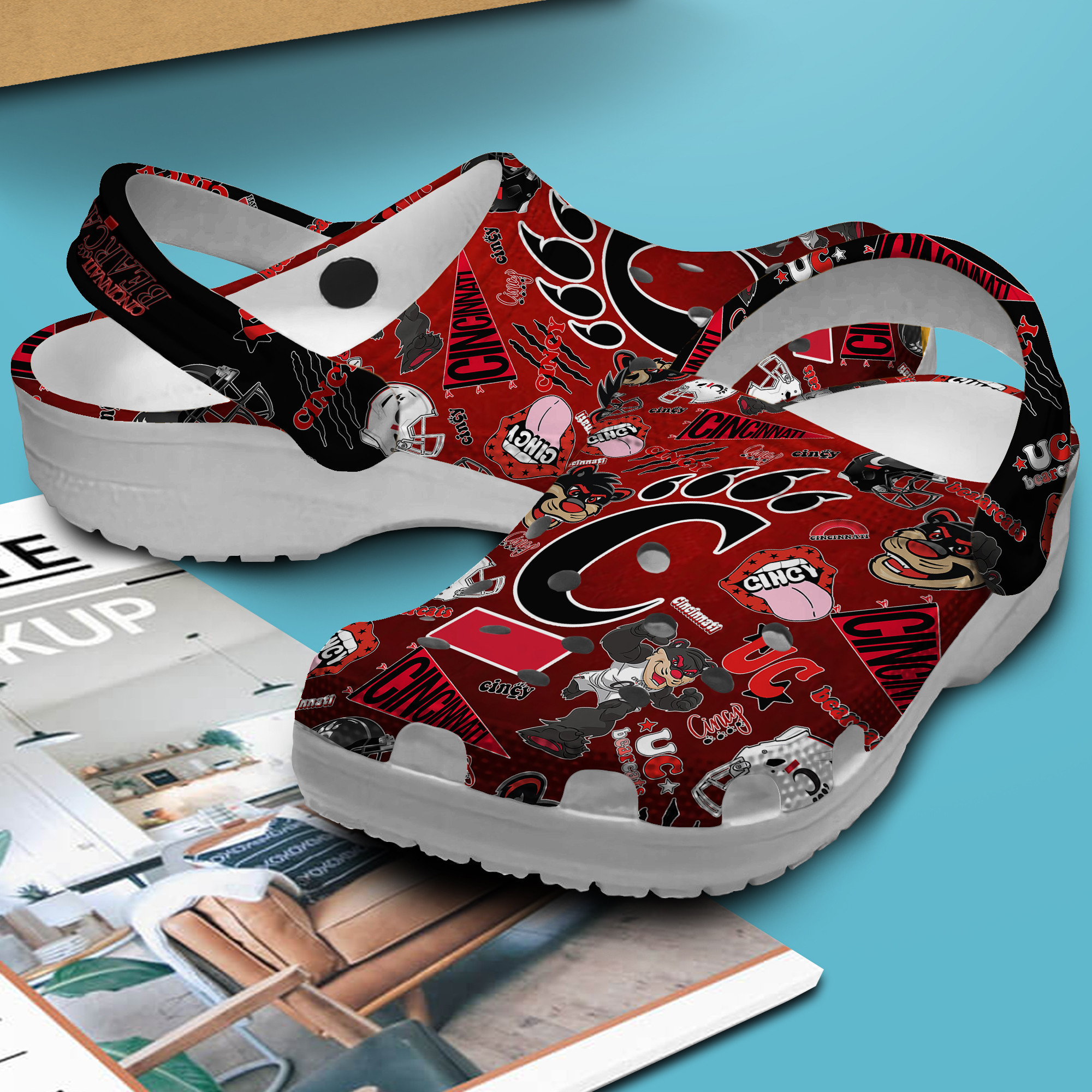 Cincinnati Bearcats NCAA Sport Crocs Crocband Clogs Shoes Comfortable For Men Women and Kids - Image 3