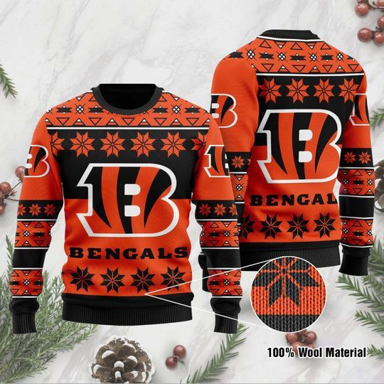 Cincinnati Bengals Christmas For Fans Ugly Christmas Sweater Adult 3D Funny Matching for family