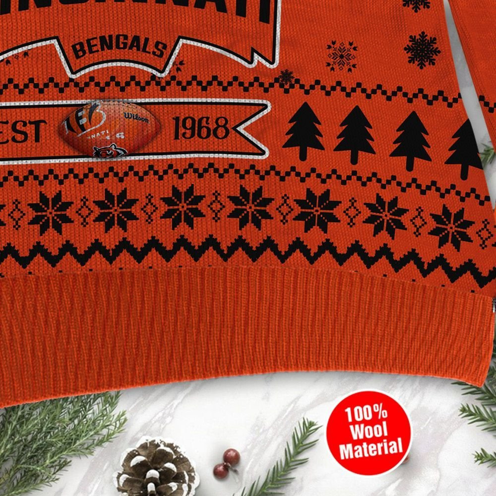 Cincinnati Bengals Cute Baby Yoda Grogu Ugly Christmas Sweater Adult 3D Funny Matching for family - Image 4