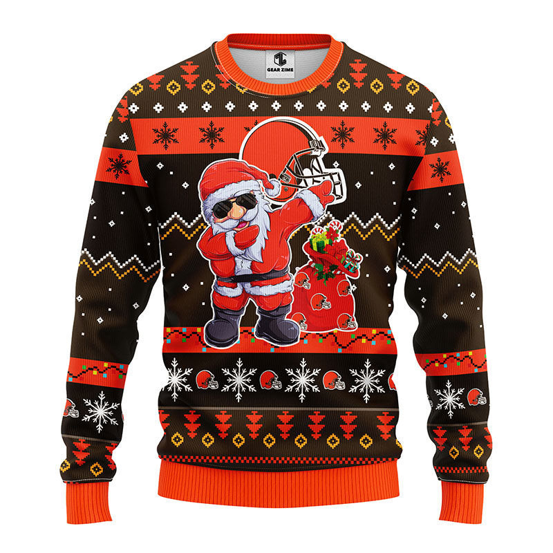 Cincinnati Bengals Dabbing Santa Claus Ugly Christmas Sweater Adult 3D Funny Matching for family