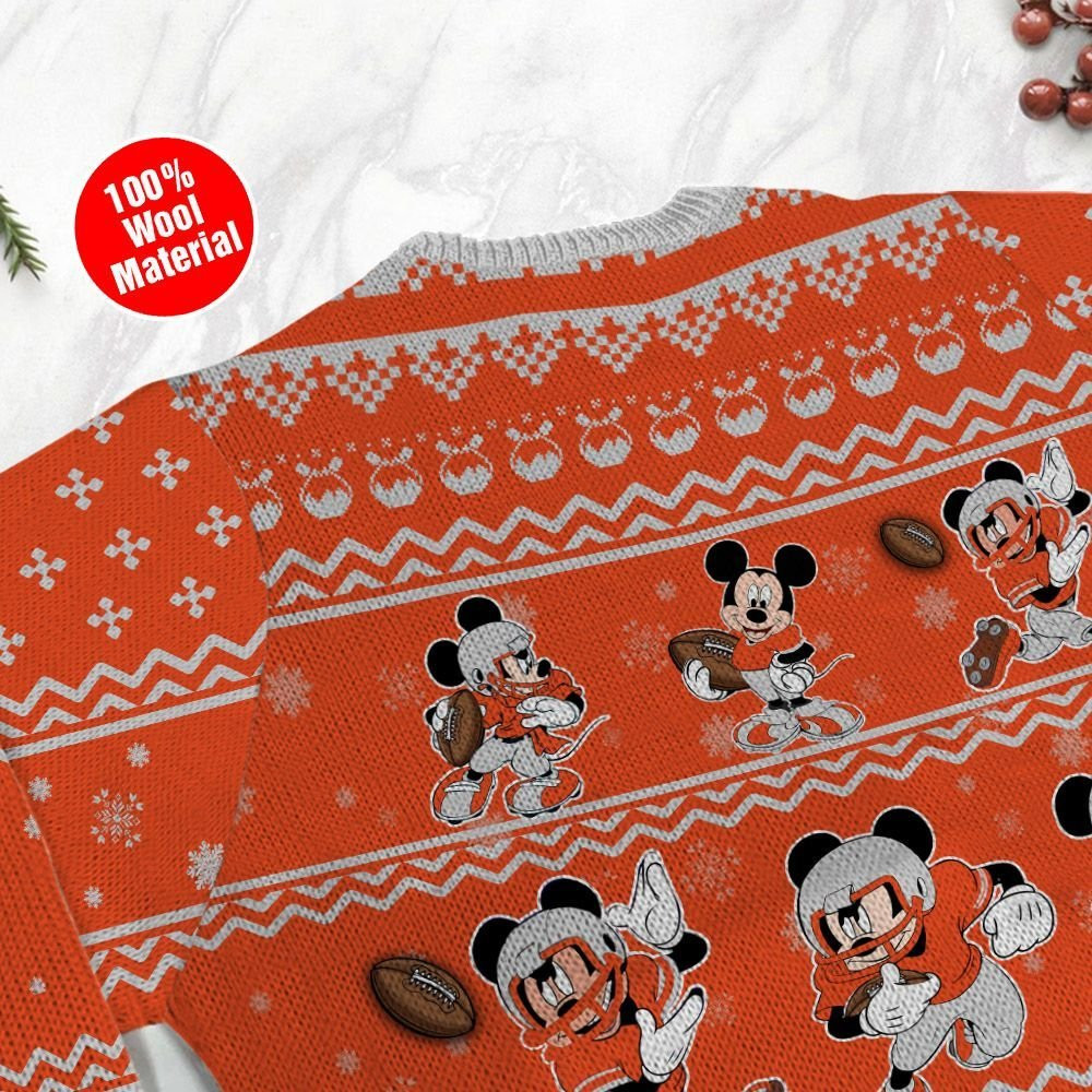 Cincinnati Bengals Mickey Mouse Ugly Christmas Sweater Adult 3D Funny Matching for family - Image 5