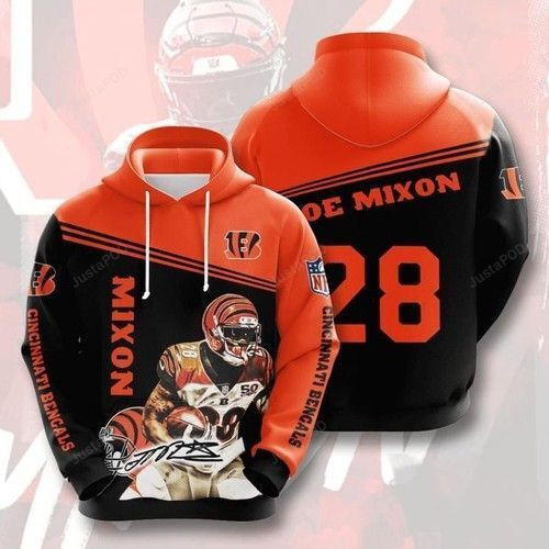 Cincinnati Bengals Mixon 28 3D All Over Print Hoodie, Zip Hoodie