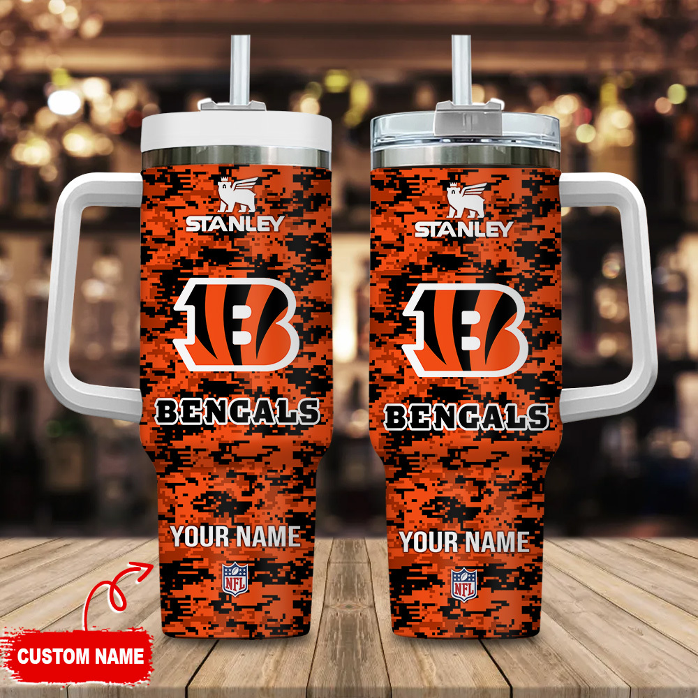 Cincinnati Bengals NFL Camouflage Custom Stanley Cup 40 oz 30 oz Tumbler With HandleTVC2301110