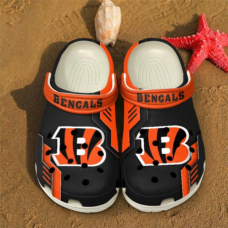Cincinnati Bengals NFL Crocs Crocband Clogs Shoes Comfortable For Men Women and Kids