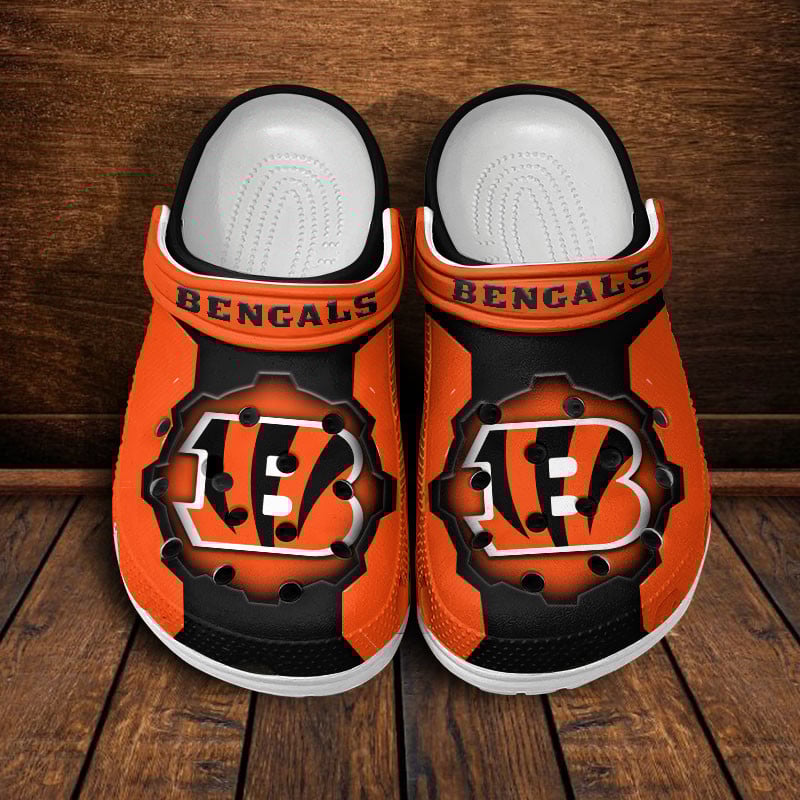 Cincinnati Bengals NFL Crocs Crocband Clogs Shoes Comfortable For Men Women and Kids