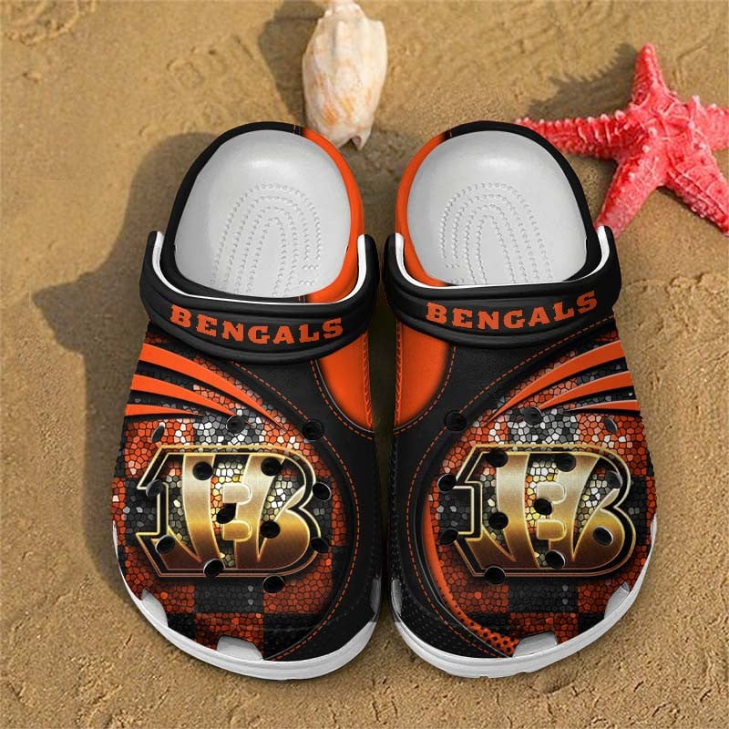Cincinnati Bengals NFL Crocs Crocband Clogs Shoes Comfortable For Men Women and Kids